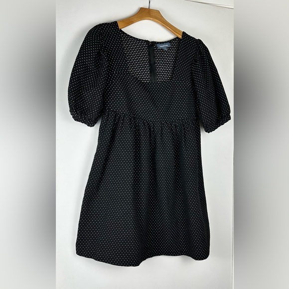 ModCloth babydoll Mini dress Size 4 black polkadot - Picture 3 of 10